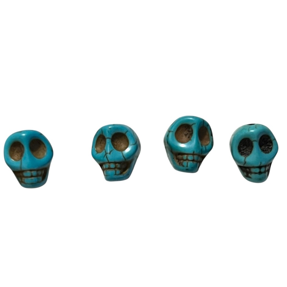Turquoise color stone Skull Beads - Blue Decorative Accent Beads